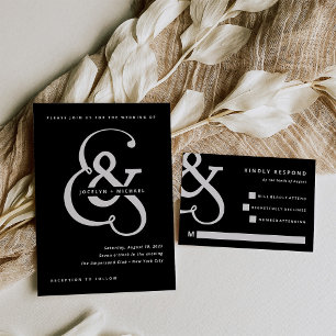 Convites Whimsical Ampersand   Sage Green Wedding