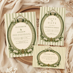 Cartão RSVP Casamento Elegante Rústico em Verde Sálvia