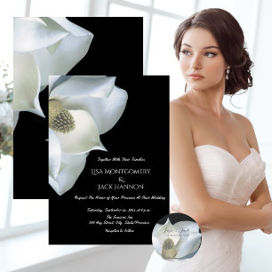 Adesivo Casamento Negro e Branco da Magnolia Elegante