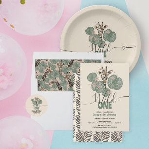 Body Para Bebê Giraffe Safari Animal Botânico Aniversário