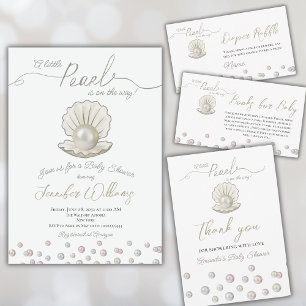 Papel De Presente Pequena Pearl Seashell Sob o Chá de fraldas do Mar