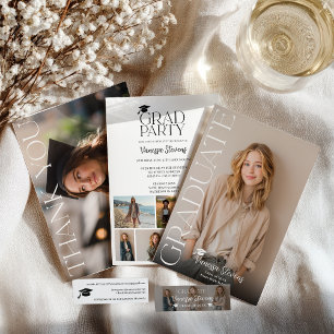 Graduação de cartão de nome simples e moderno 3 fo