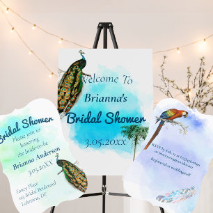 Convites Chá de panela Vintage Peacock