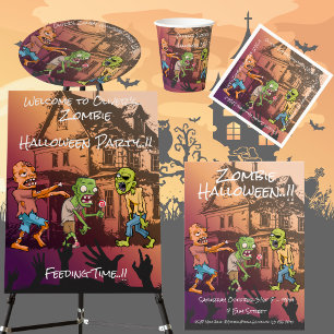 Convites Kids Zombie Festa de Halloween