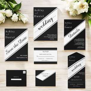 Casamento Chic Rico Branco E Preto Moderno Elegant