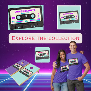 Convites Retro Eighties Music Mix Tape 18th Birthday Party