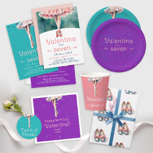 Papel De Presente Calçados de Ballerina Azul Cor-de-rosa e Pastel Ca