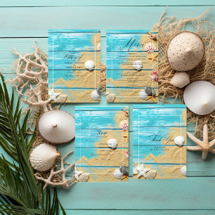 Menu Casamento Rustic Turquoise Beach