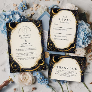 Convites Casamento no Jardim Noturno Celestial