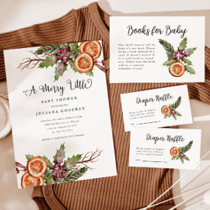 Convites Chá de fraldas de Natal   Botânica de inverno