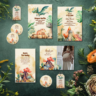 Prato De Papel Chá de fraldas de Garoto Verde Dinossauro Cinto-d'