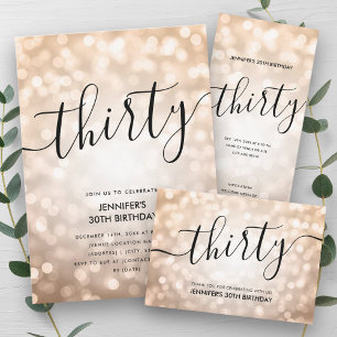 Adesivo Aniversário de 30 anos de Luzes Leves Douradas do 