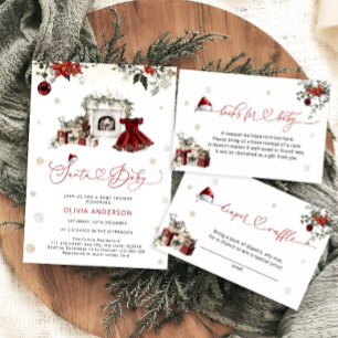 Convites Papais noeis, Chá de fraldas de bebê de Natal