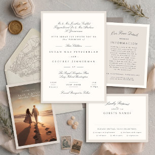 Cartão RSVP Elegante Caligrafia Minimalista de Casamento