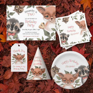 Convites Festa de aniversário de Criança de Animais da Flor