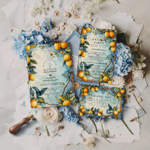 Cartão RSVP Casamento no Jardim de Flores de Limão