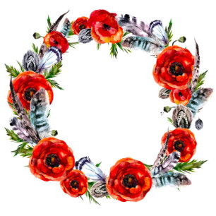 Red Poppy Boho Feather Casal Chá Convidar