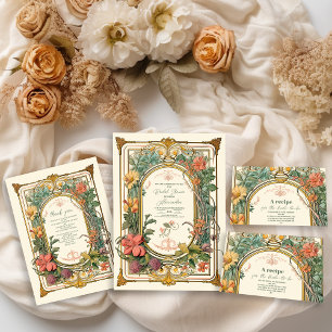 Cartão De Agradecimento Chá de panela Photo Vintage Floral Art Nouveau