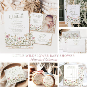 Cartão De Informações Pequena Fralda de flor selvagem Raffle Chá de fral