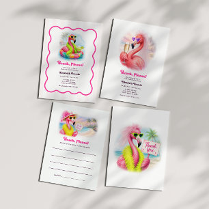 Convites Fim de Semana de Despedida de Solteira Flamingo na