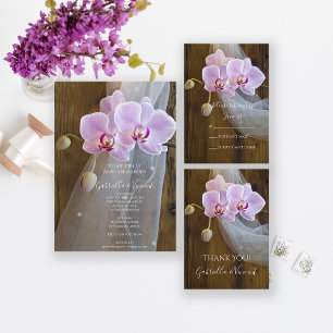 Rustic Orchid Elegance Country Barn Weding RSVP