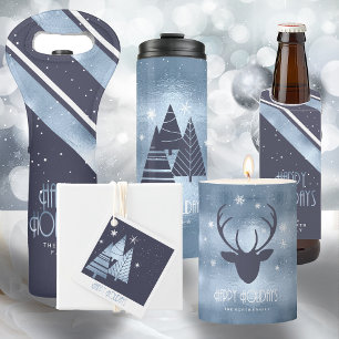 Convites Modelo de Foto das Árvores de Natal Blue ID863