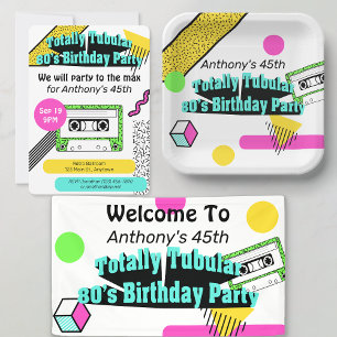 Rótulo Para Garrafa De Cerveja Festa de aniversário Totalmente Tubular de anos 80