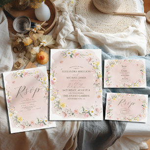 Cartão RSVP Casamento de Prados de Flor Selvagem Whimsical