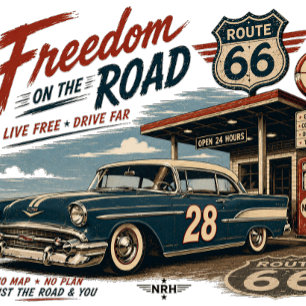 Camiseta Vintage Americana Rota 66 Liberdade na Es