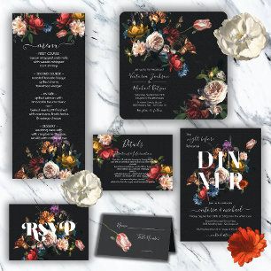Rembrandt Floral Dark & Moody Wedding Convite
