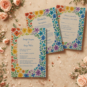 Convites Casamento Floral Rustico de Rainbow Wildflower
