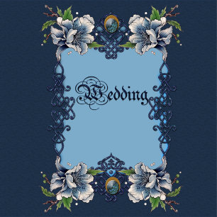 Cartão De Informações Elegante design celta azul