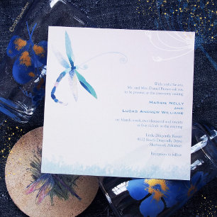 Convites Casamento com Dragonfly Azul de Manhã Preguiçosa