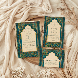 Convites Casamento Islâmico Arco Teal