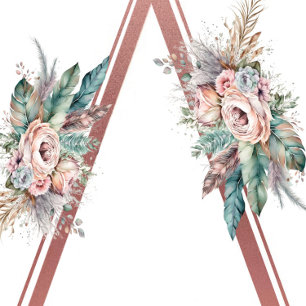 Convites Chá Dourado Boho Casais Floral