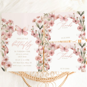 Convites Primeiro aniversario das Nossas Pequenas Borboleta