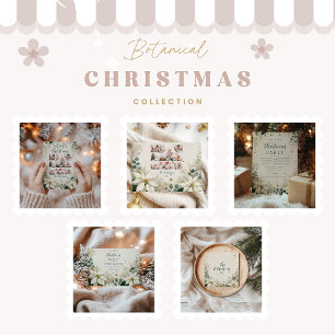 Convites Festa de Natal da Poinsettia Branca Elegante