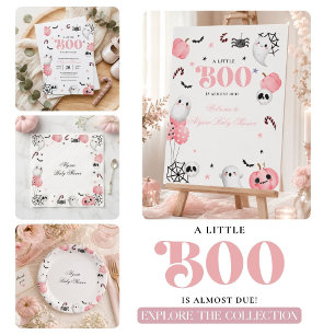 Adesivo Quadrado Chuva de Bebê Spooky Sweet Pink Little Boo