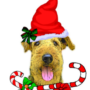 Cartão De Festividades Cute Airedale Terrier Christmas