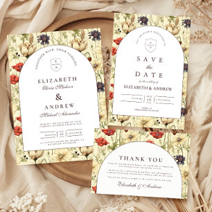Cartão De Agradecimento Casamento Floral Romântico de Outono