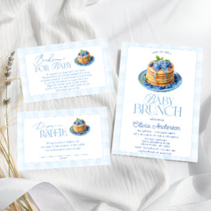 Cartão De Informações Bilhetes de Raffle de Fralda de Blueberry Brunch