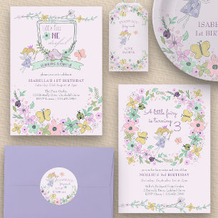 Convites Primeiro aniversario da Menina de Fada de Fada de 