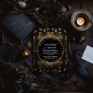 Reserve A Data Casamento de Estrelas Celestiais Douradas Místicas