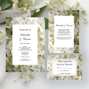 Cartão RSVP de Casamento Floral de Hydrangea Branc