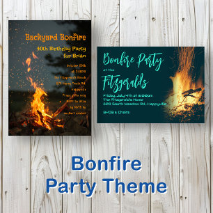 Convite de festas Noturno Bonfire