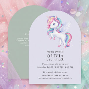 Adesivo Favor de Aniversário de Menina Unicórnio Mágico Pa