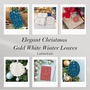 Ornamento De Cerâmica Inverno Branco Elegante deixa MIstletoe vermelho