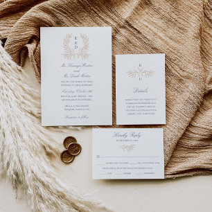Convite Formal Mínimo Laurel para Casamento K310