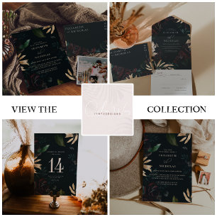 Convites Rosa de Borgonha Veludo Escuro   Casamento no inve