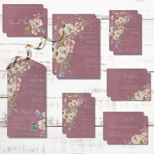 Reserve A Data Pastel Floral Moderno Casamento Rosa
